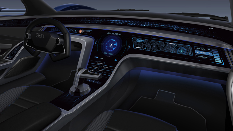 H Audi μετατρέπει το παρμπρίζ σε μία τεράστια οθόνη 3D